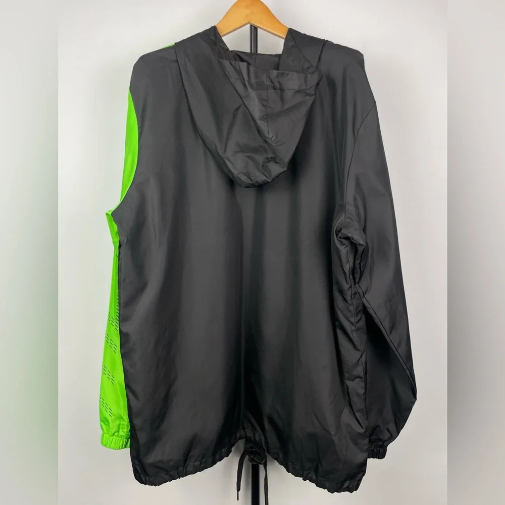 Meta Black Green‎ Coding Coder Pullover Hooded Multipocket Windbreaker Jacket - Picture 2 of 10